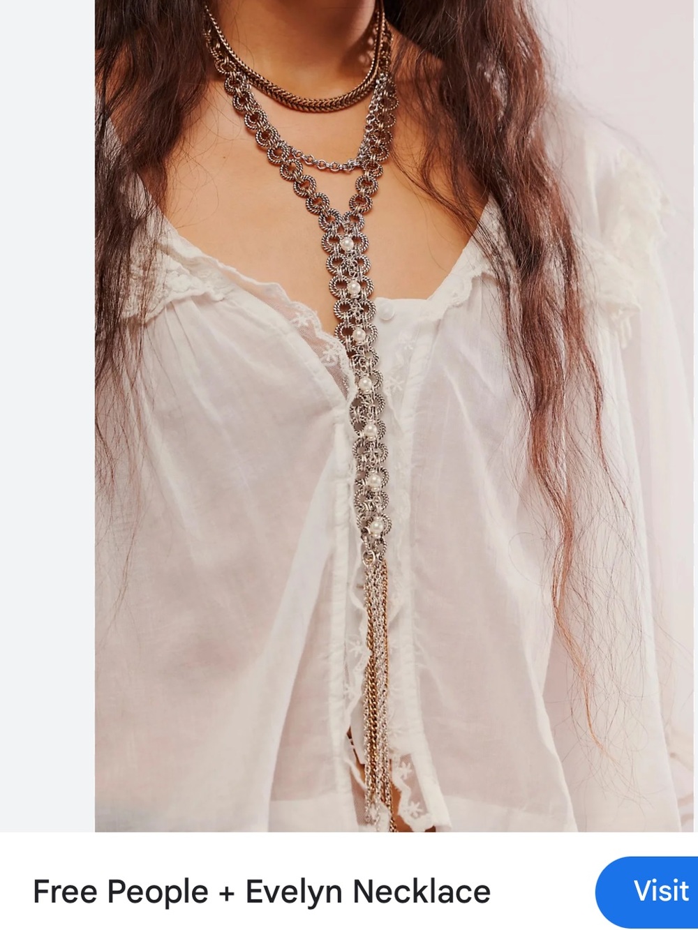 Free People Evelyn Mixed Metal Layered Chain Necklace in Gold and Silver